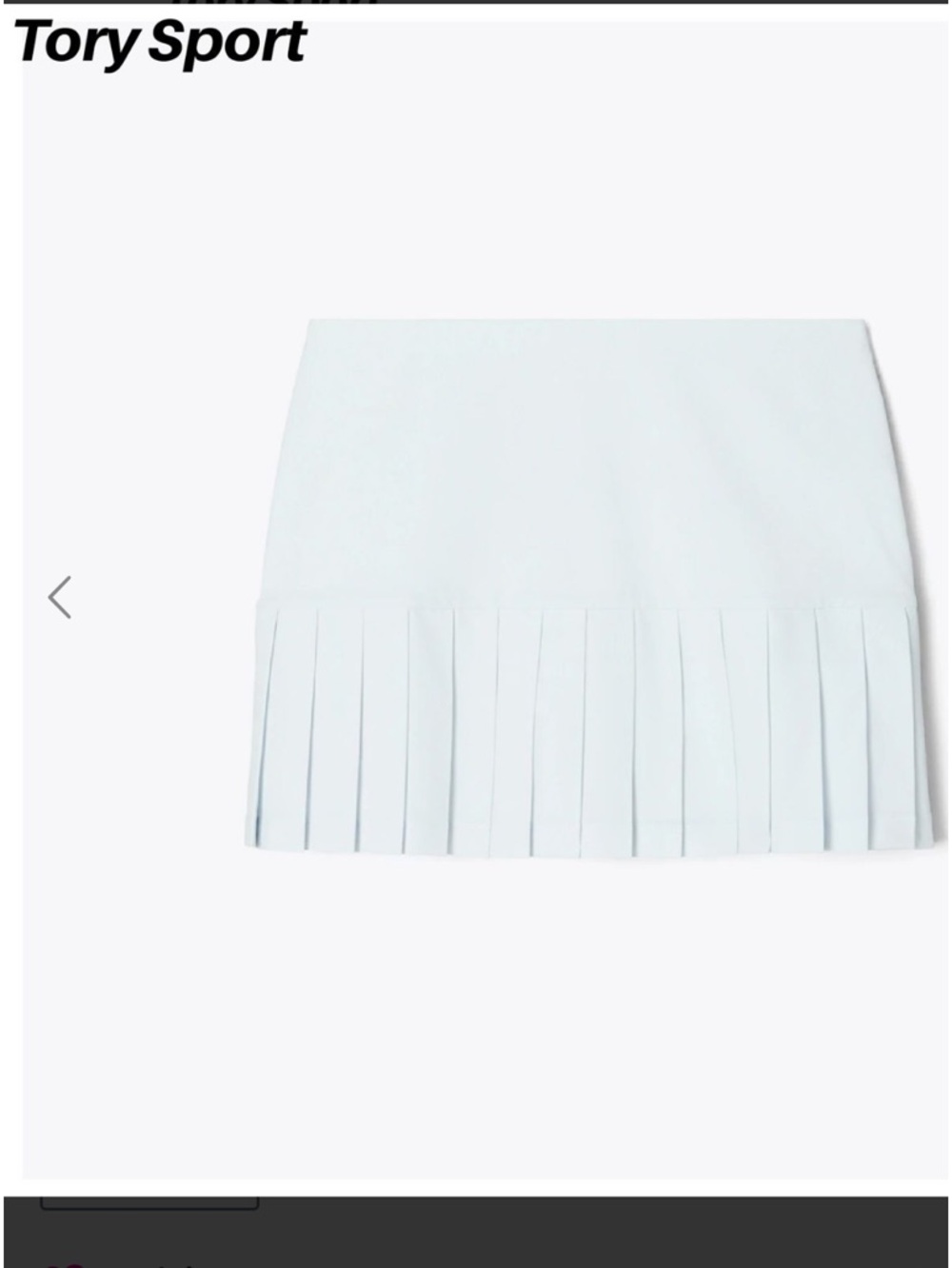 Tory Sport Pleated Tennis Skirt In Blue Silk. - Picture 3 of 10